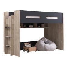 Campbell Single Loft Bed with Shelves